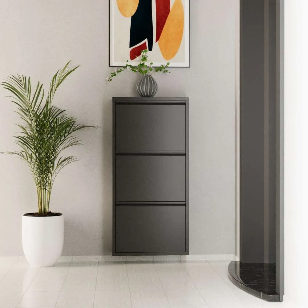 Szafka na buty metalowa 3 PIECE 50x103 cm antracytowa — zdjęcie 7