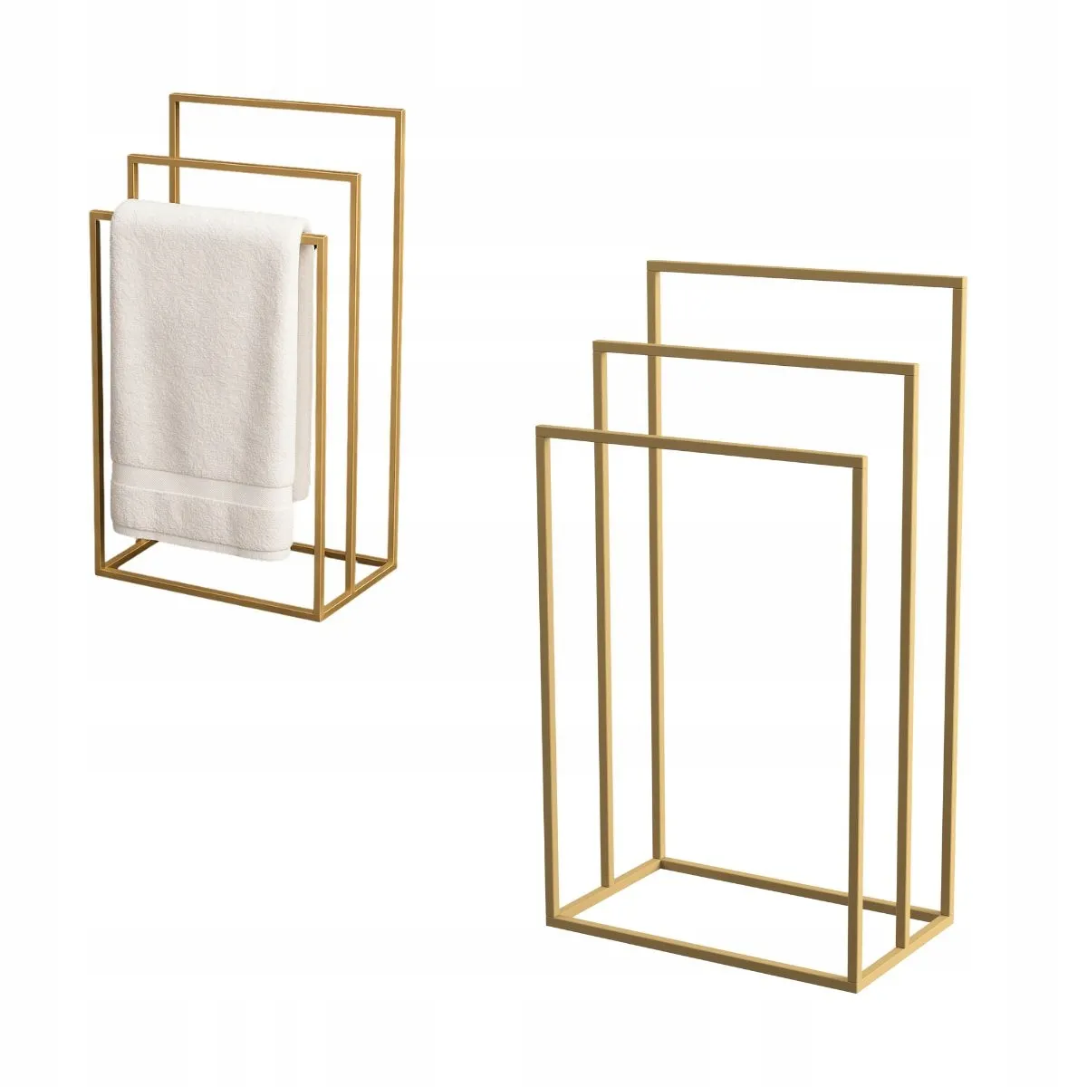 Stojak na ręczniki metalowy NANCY L złoty Stojak na ręczniki metalowy NANCY L złoty