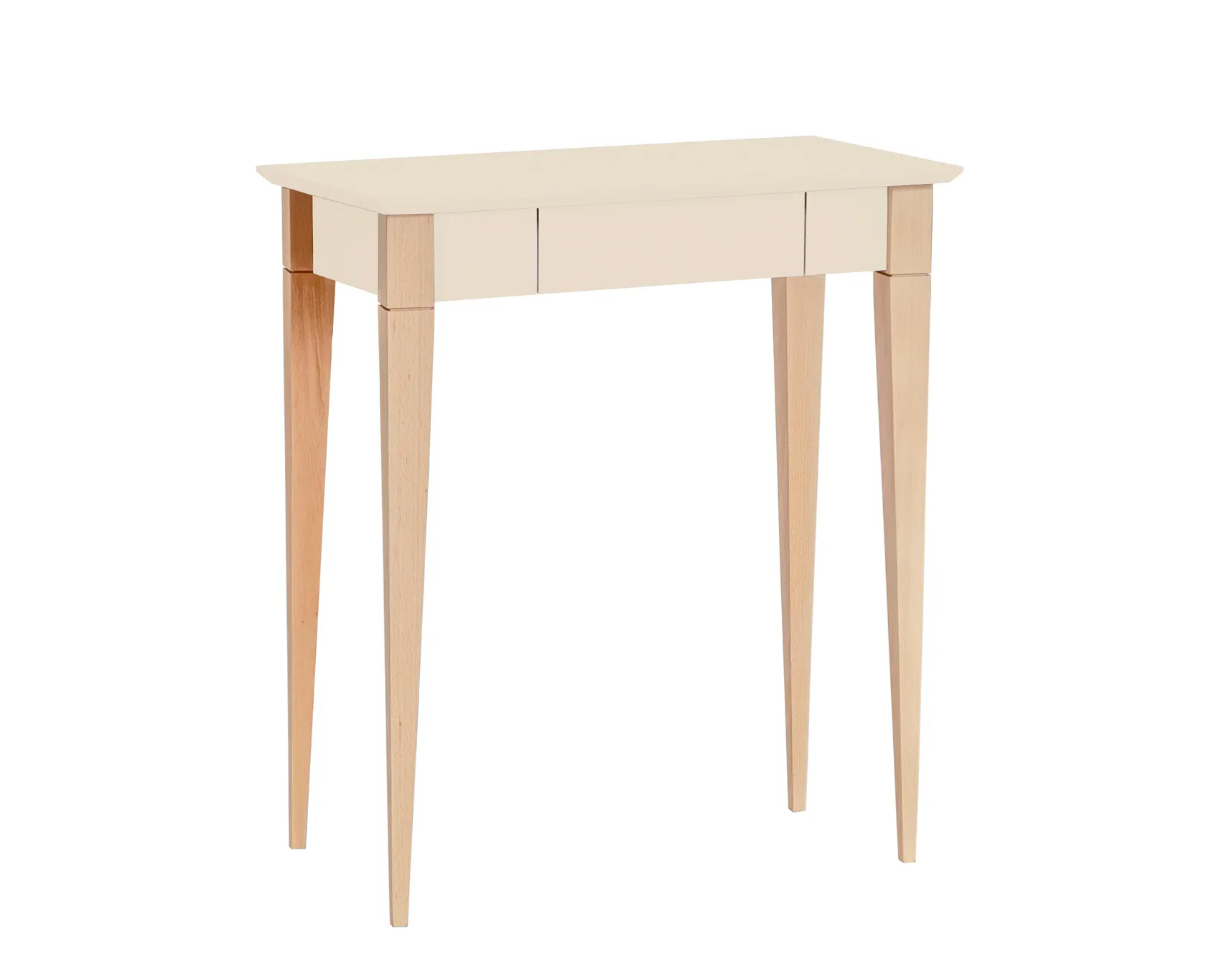Biurko z szufladą MIMO 65x40 kremowy blat/drewniane nogi
