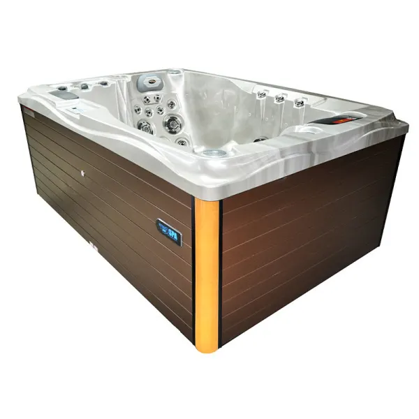 Jacuzzi ogrodowe 2-os. z hydromasażem SPA-749 200x135 cm biały/brązowy - HS_SPA749-3284