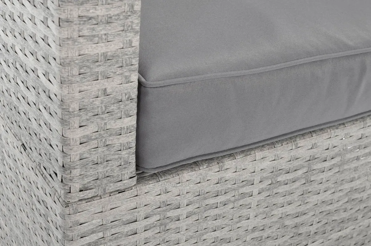 Fotel ogrodowy z poduszkami MALAGA technorattan szary - FE5906948118188