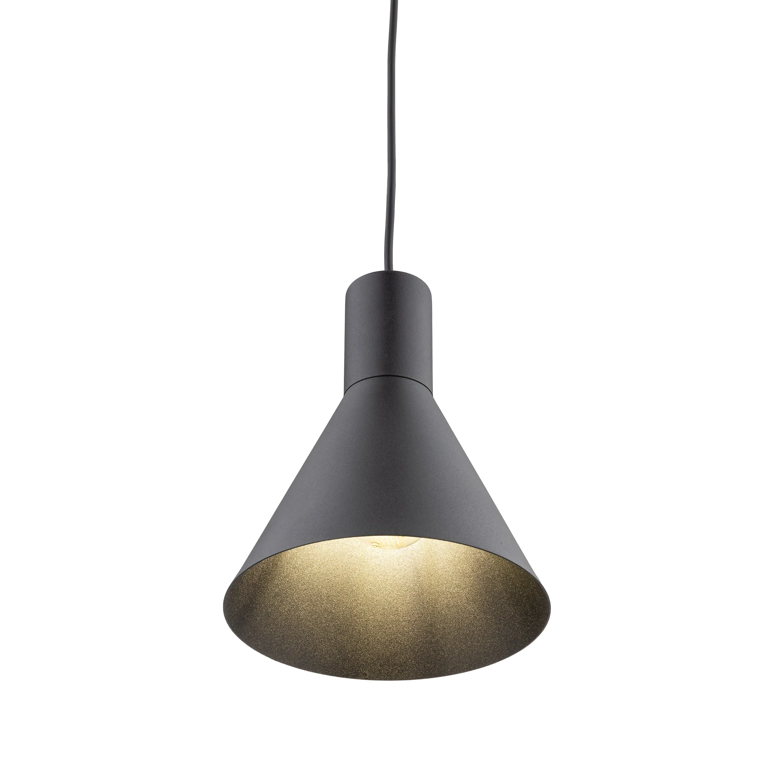 Lampa wisząca JUMP metalowa czarna okrągła 155x18cm - TK_1811