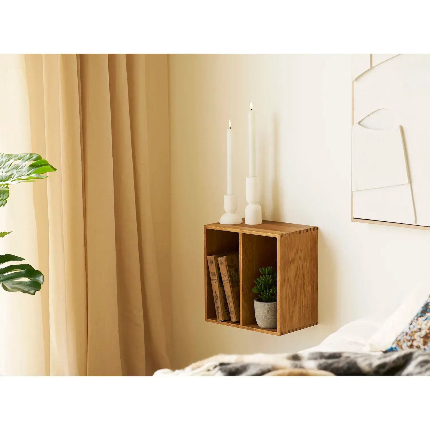 Półka ścienna drewniana z przegrodą TOWNSVILLE 18x30x30 cm naturalny - 4291145