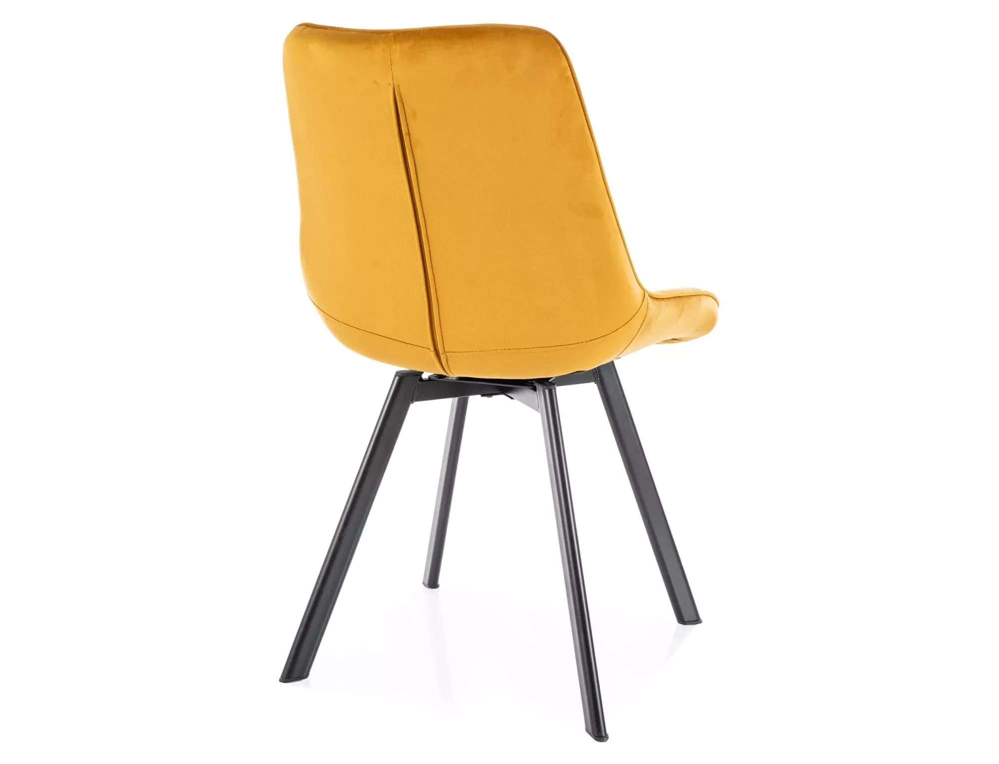Krzesło tapicerowane MONTI VELVET pikowane curry na czarnych nogach - MONTIVCCU