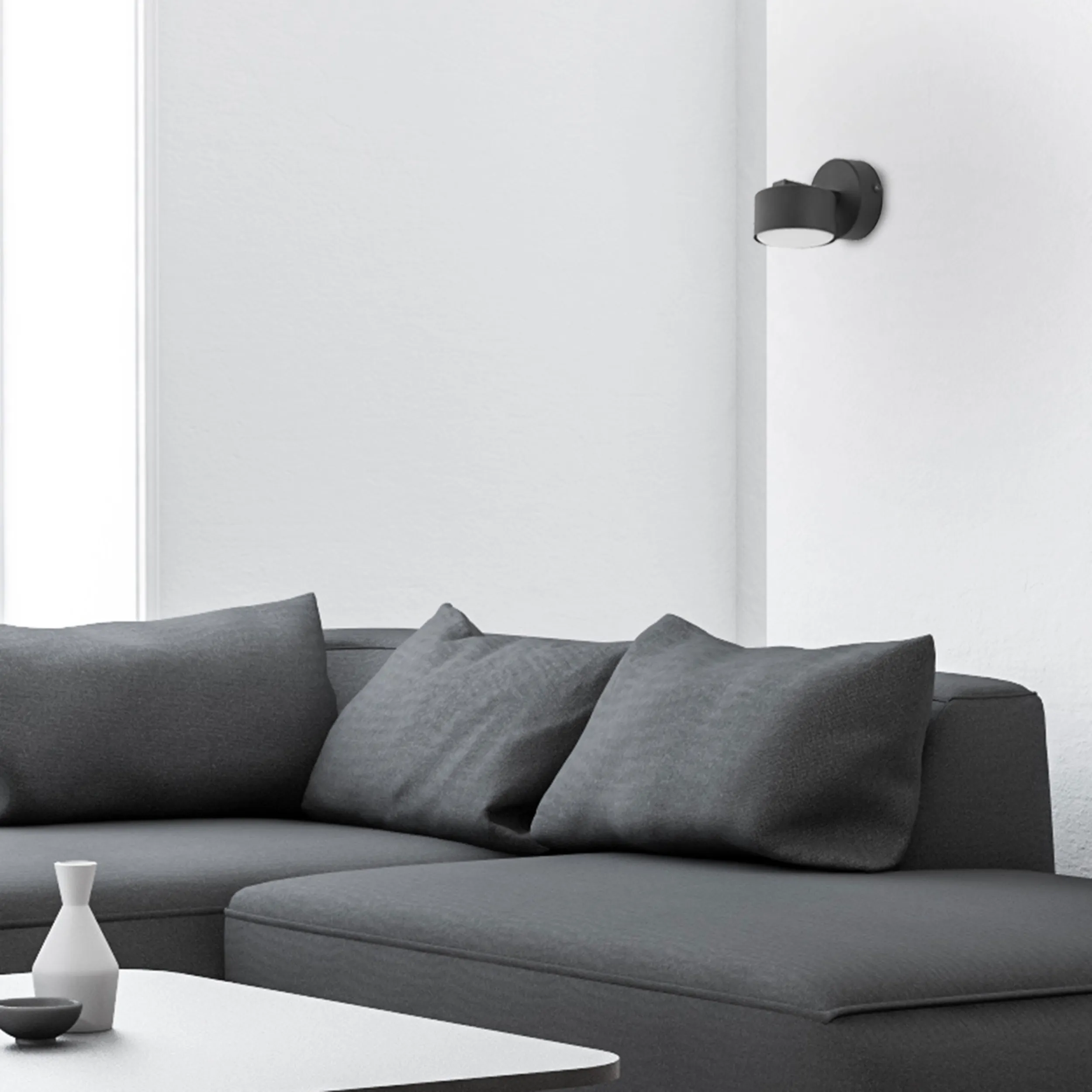 Kinkiet DALLAS czarny metalowy 11x8cm - TK_6240