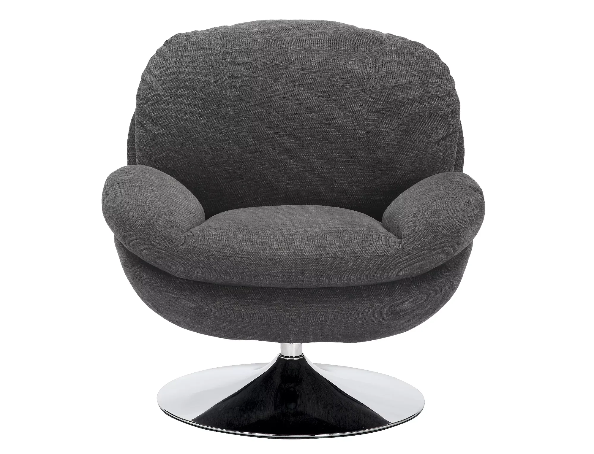 Fotel obrotowy BRIGITTE BREGO ciemnoszary/chromowana noga - BRIGITTEBRCSZ18