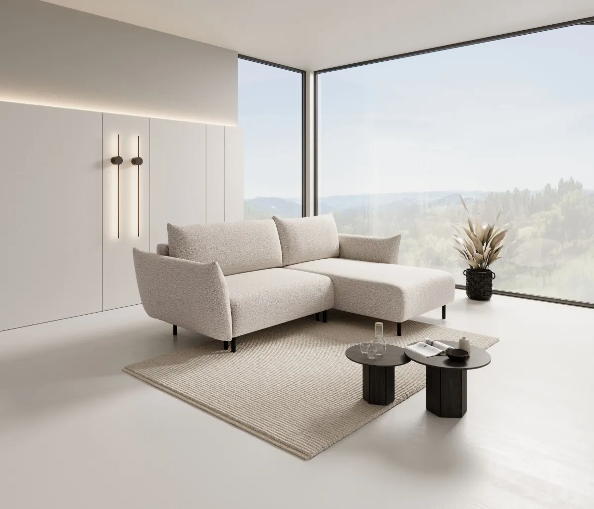 Narożnik rozkładany z pojemnikiem ADEL ANTHOLOGY 257 cm L/P beżowy - ADEL_NAR_ANTOLOGY02