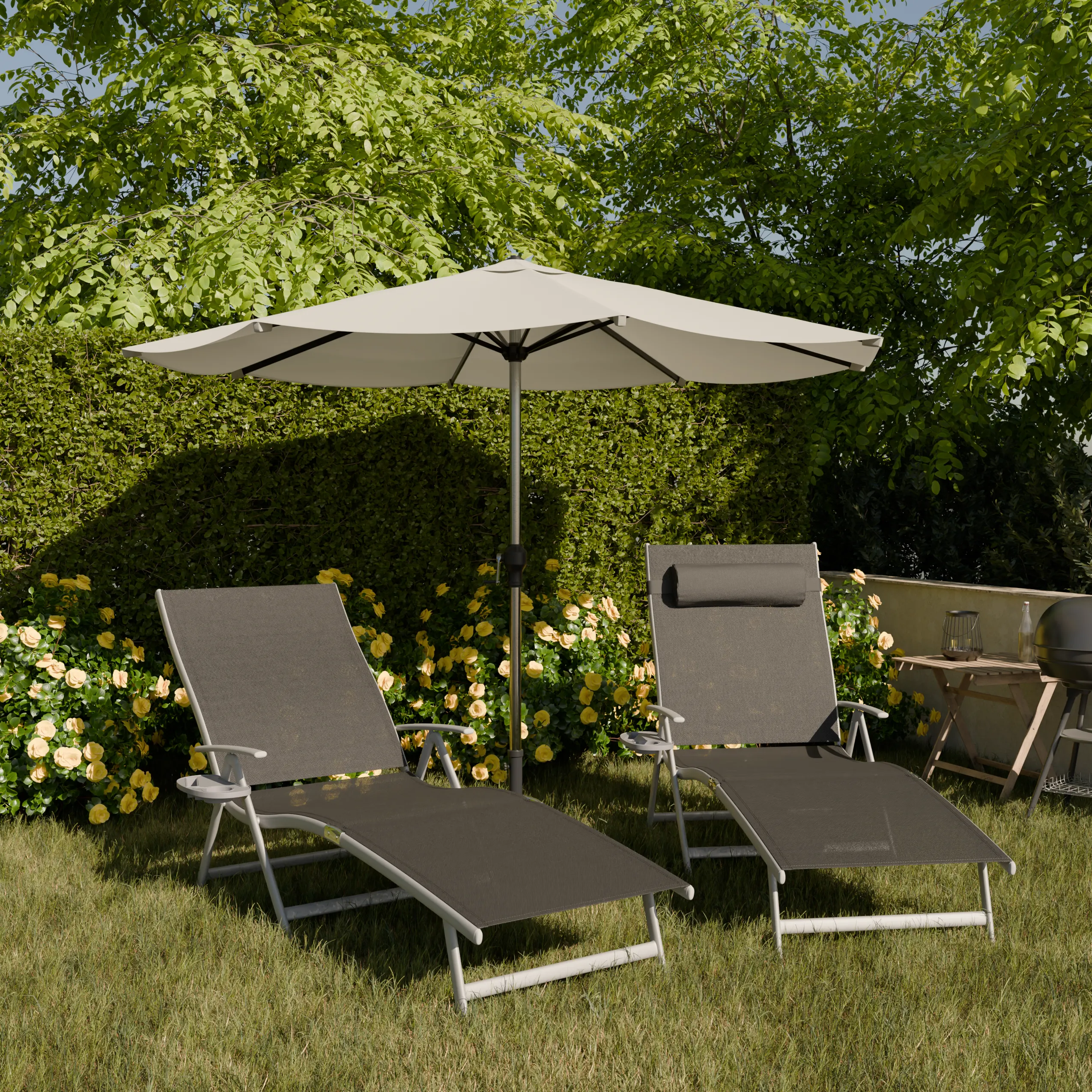 Leżak ogrodowy składany TARDY 182 cm aluminiowy czarny Zenjoy - TARDY_CZARNY