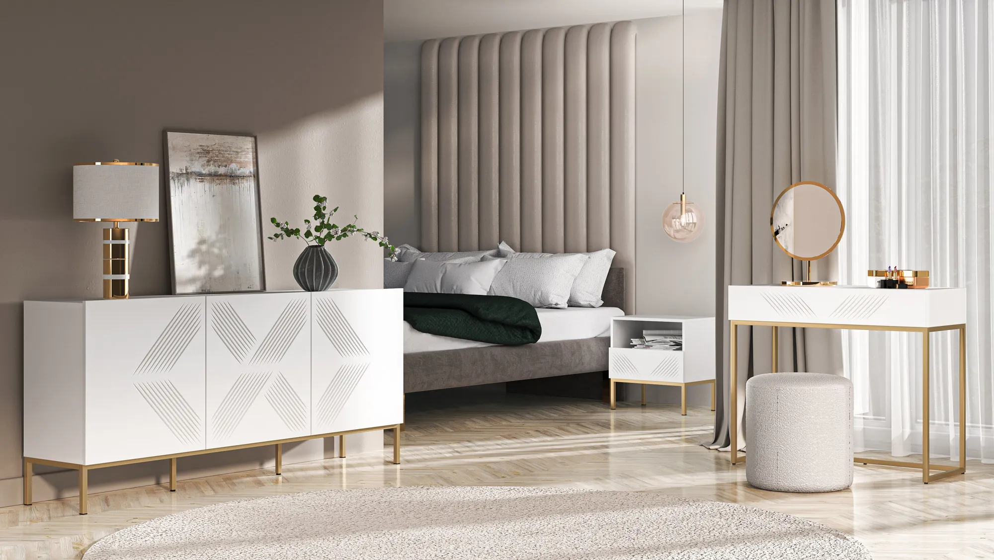 Toaletka Clearing 06 biały alpejski, podstawa-złoty - 1CLEA06-001-03