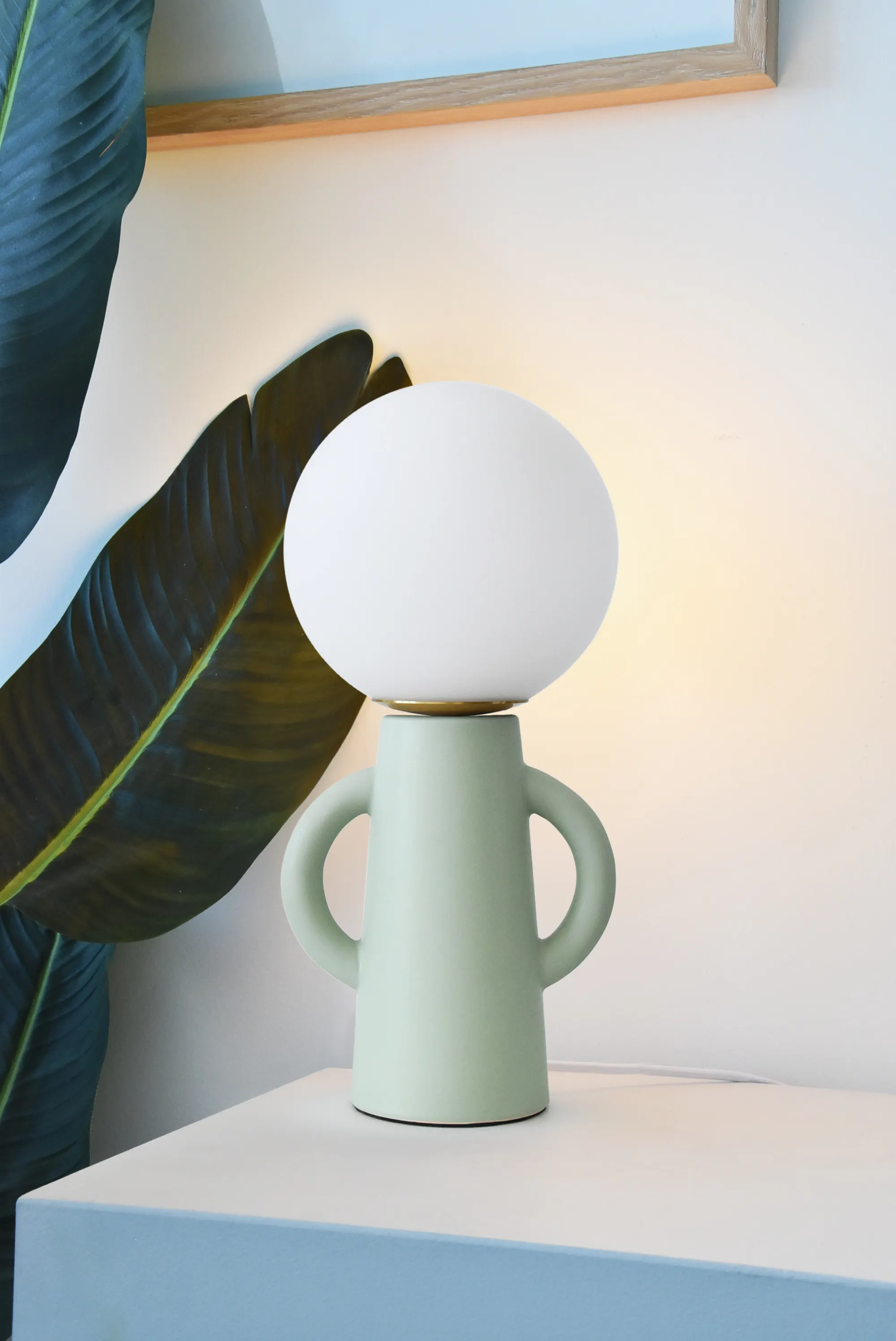 Lampa stołowa designerska PAUL ceramiczna zielona - LY04PAU/H40/BV