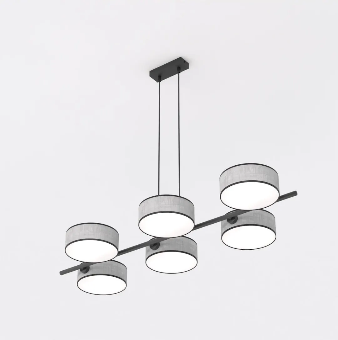 Lampa wisząca DRUMZ 6 abażur szary — zdjęcie 2