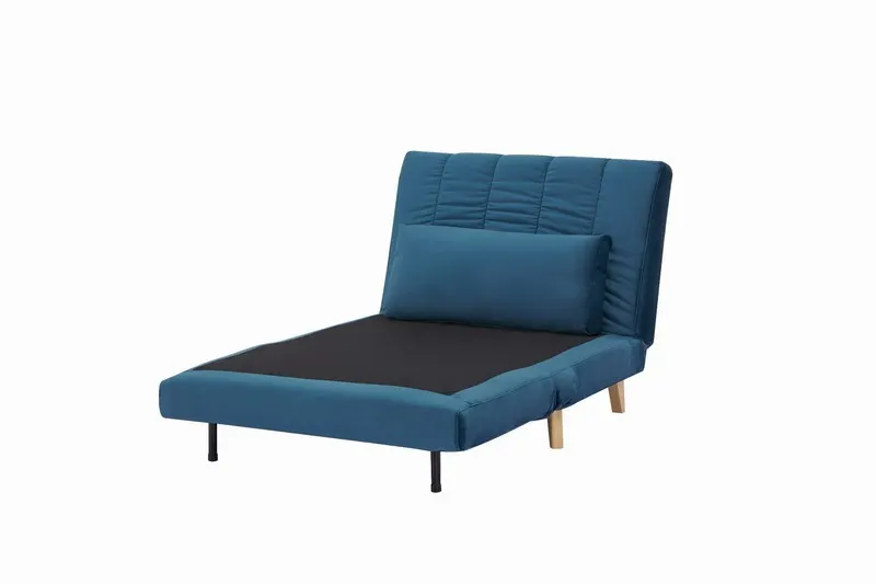 Fotel rozkładany BILLY VELVET niebieski tap.188/buk - BILLYVN