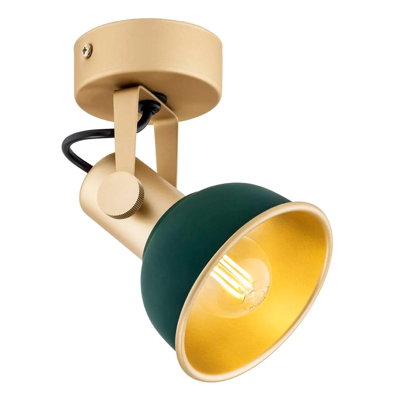 Kinkiet / Plafon LENORA metalowy złoty zielony regulowany - 8247