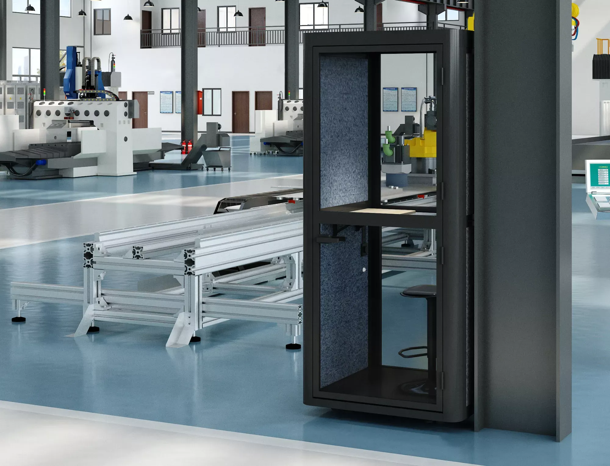 Kabina Budka akustyczna wygłuszająca POD - ciemnoszary, czarny - POD