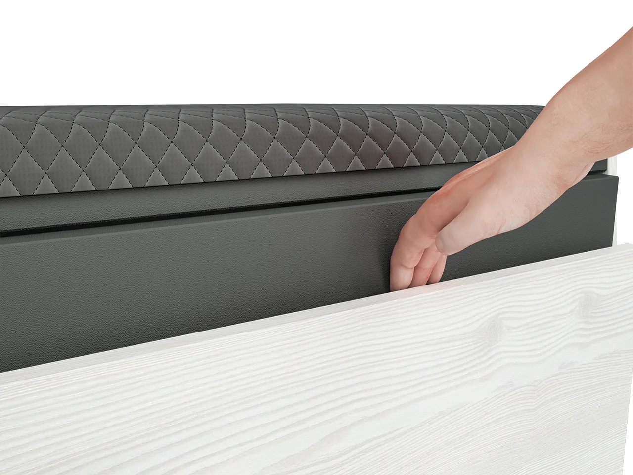 Szafka na buty z siedziskiem HYGA 02 sosna śnieżna, antracyt 70x47x34