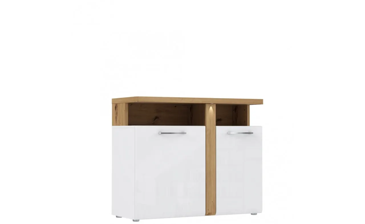 Komoda 2-drzwiowa TULUZA 103 cm biały dąb artisan