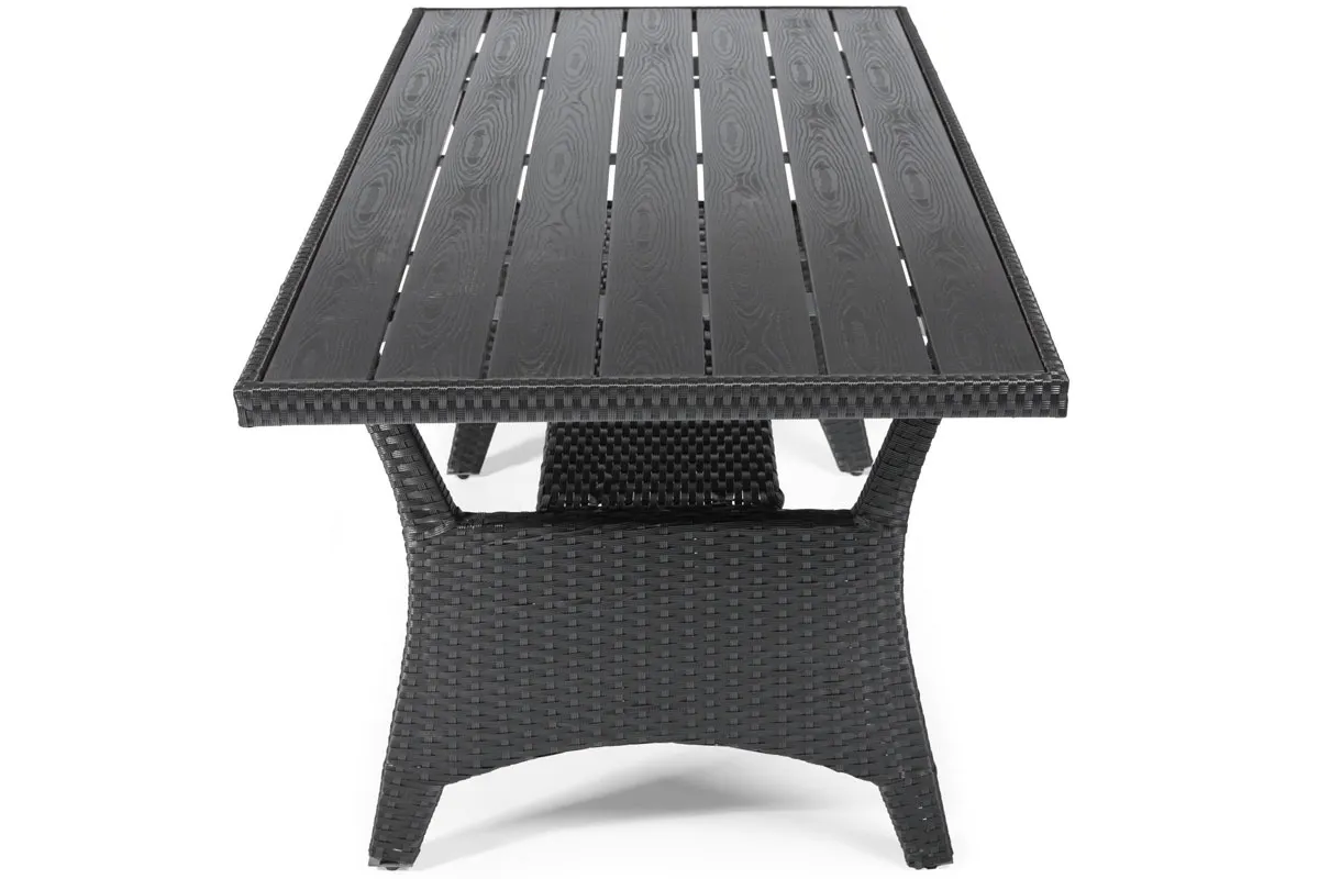 Narożnik ogrodowy wypoczynkowy SZTOKHOLM ze stołem technorattan czarny - FE5906480909794