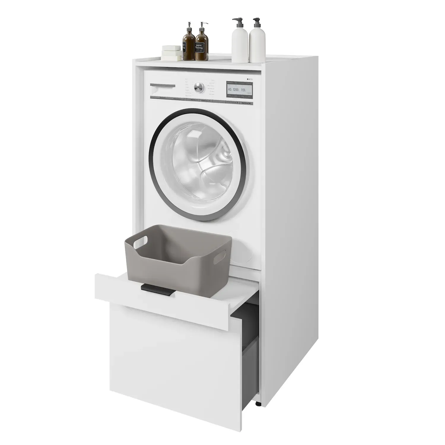 Zabudowa na pralkę lub suszarkę ANDIAMO szuflada półka biały - 3097OK60