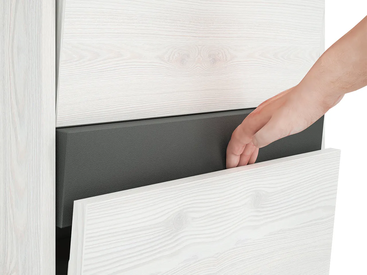 Szafka na buty HYGA 05 wysoka sosna śnieżna, antracyt 50x125x34 — zdjęcie 7