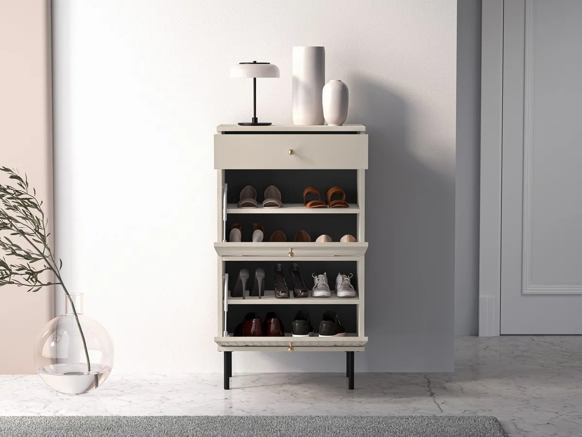 Szafka na buty z szufladą i 2 klapami SOPHIE 13 cashmere — zdjęcie 9