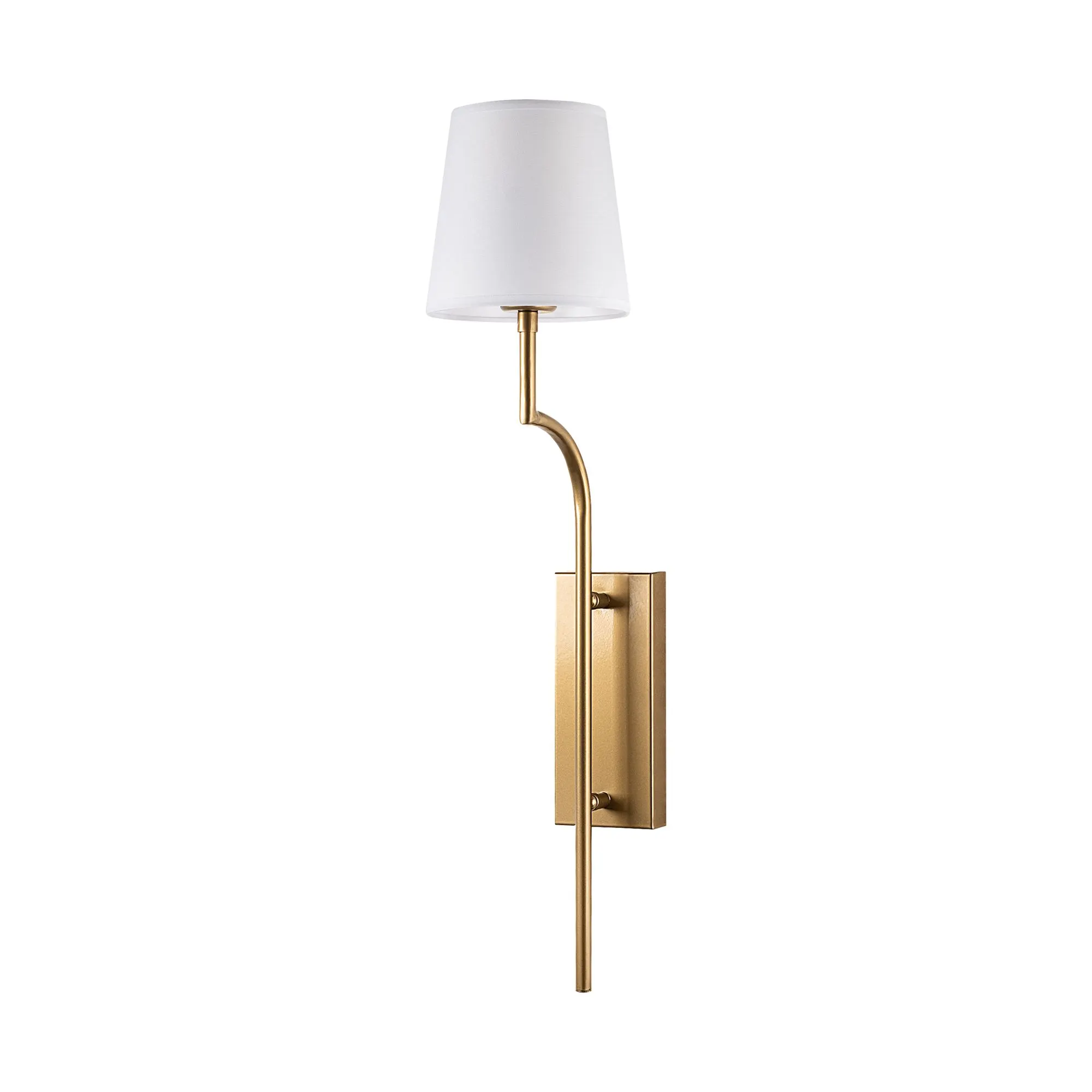 Lampa ścienna kinkiet LUMORA 16x72cm złota kolor klosza biały