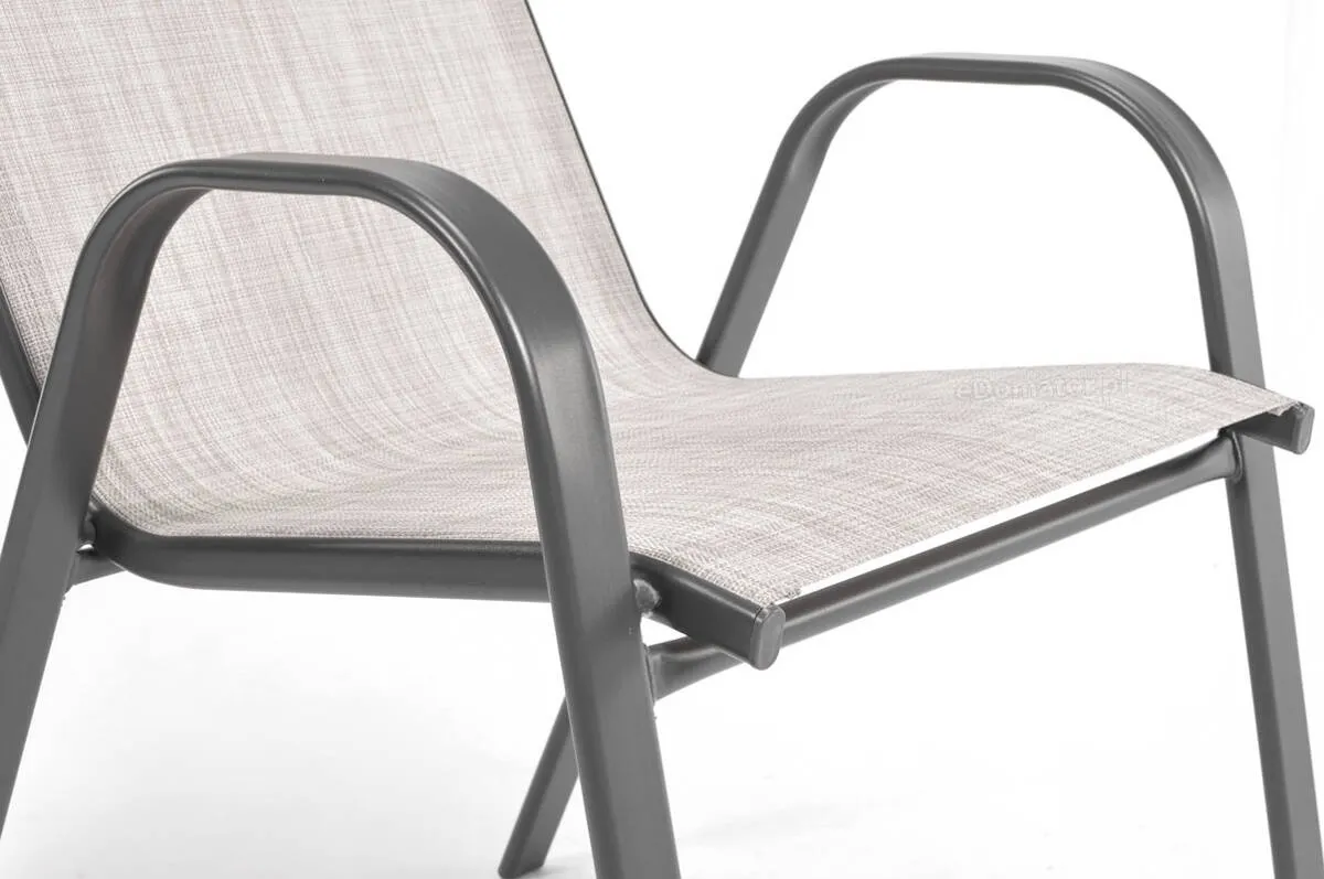 Zestaw ogrodowy PORTO stół: 90x150 cm + 6 krzeseł - szaro-beżowy - FE5906948129535