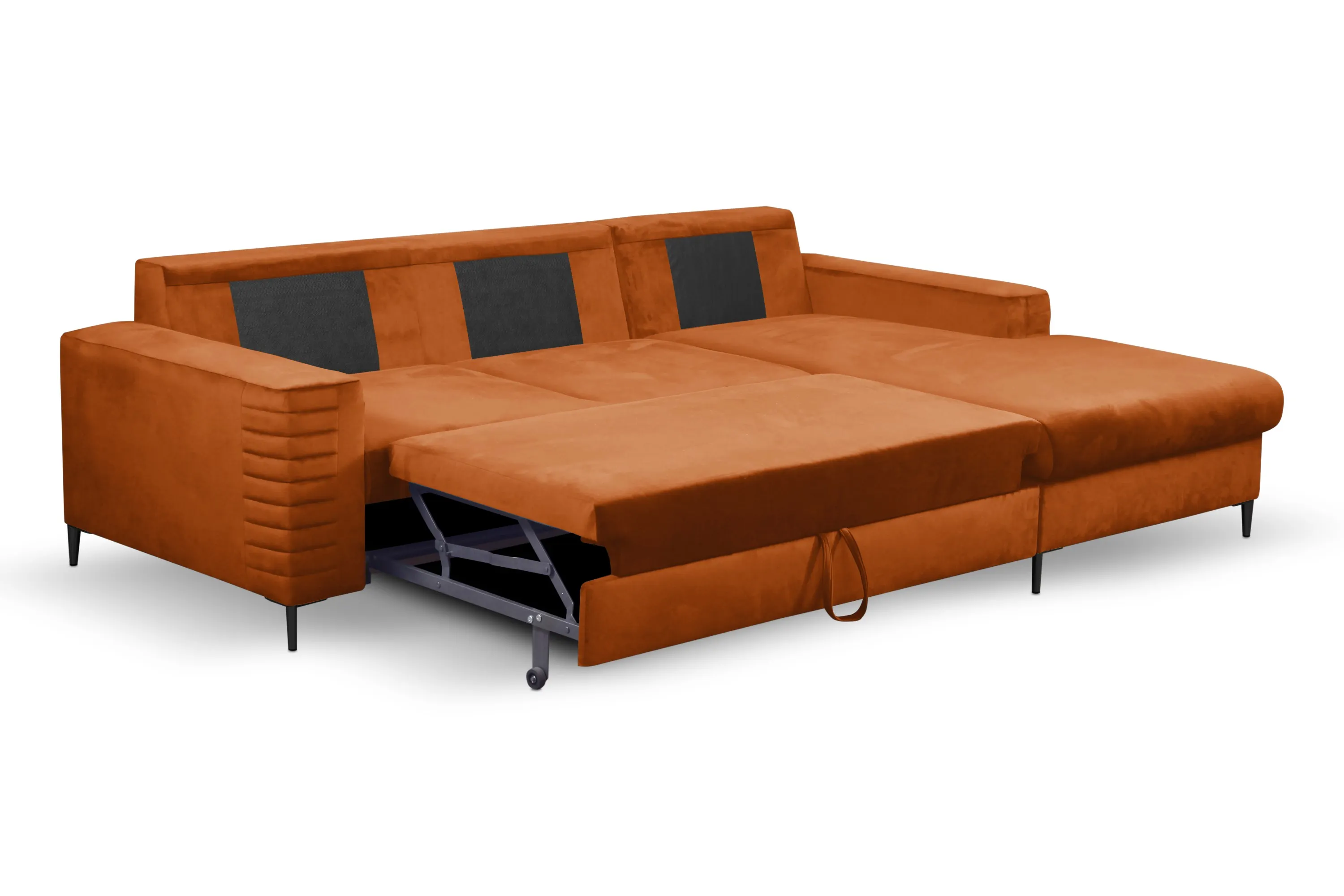 Narożnik rozkładany z pojemnikiem COLLIN VELLUTO 253 cm prawy ceglasty - COLILIN_NAR_VELLUTO33_P