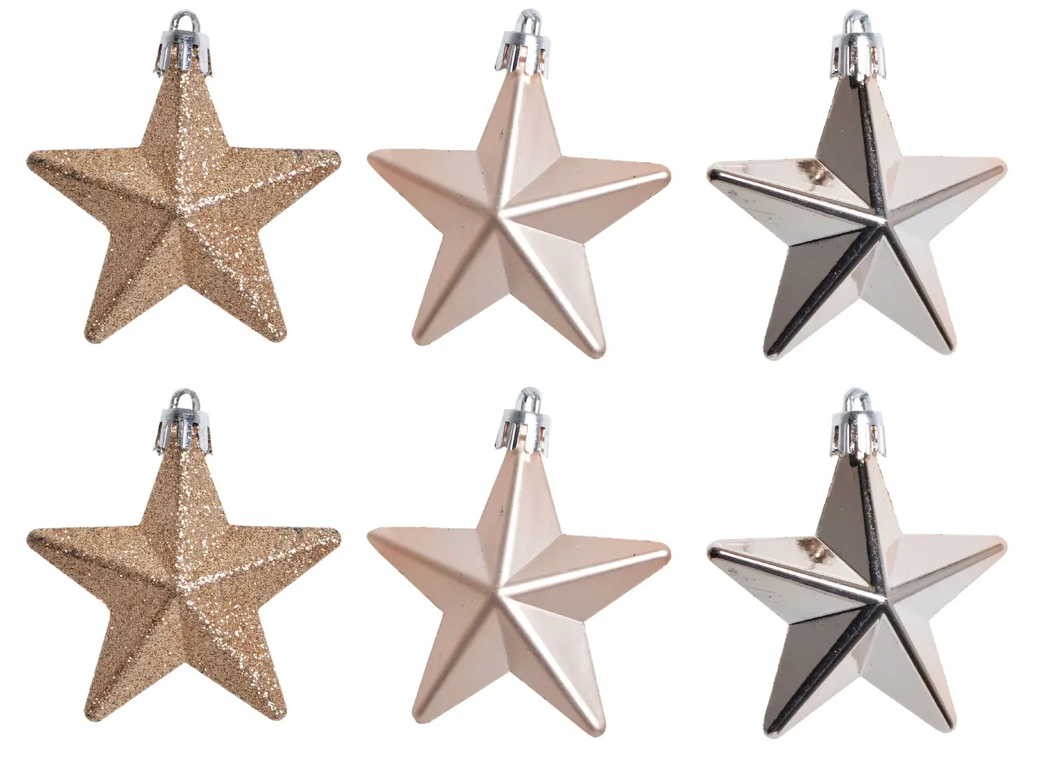 Komplet 6 bombek GWIAZDKI 3662 złote