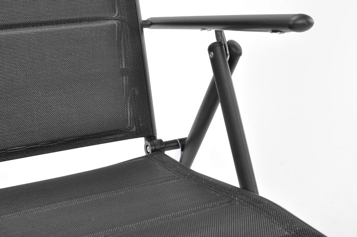 Krzesło ogrodowe składane MODENA aluminiowe czarne - FE5906948127692