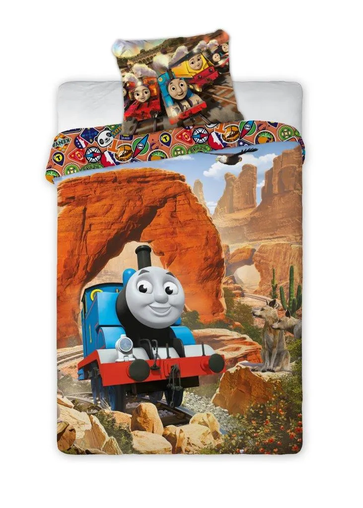 pościel komplet dla dzieci TOMEK I PRZYJACIELE 048 bawełna 160X200+70X80 wielokolorowy Rock, Na zewnątrz, Dolina, Koło, Kangur