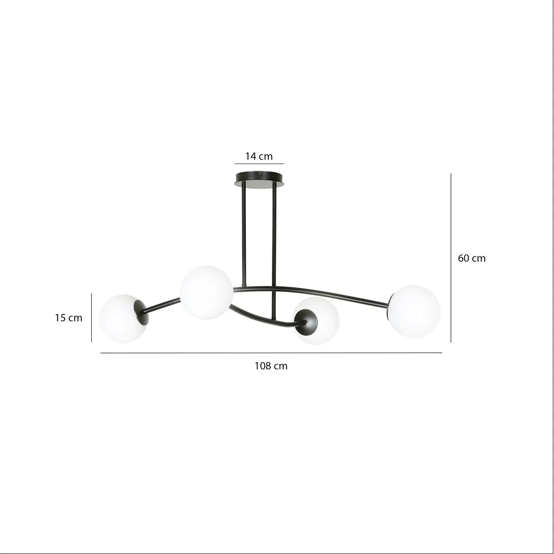 Lampa sufitowa HALLDOR Czarny 1024/4 - 1024/4