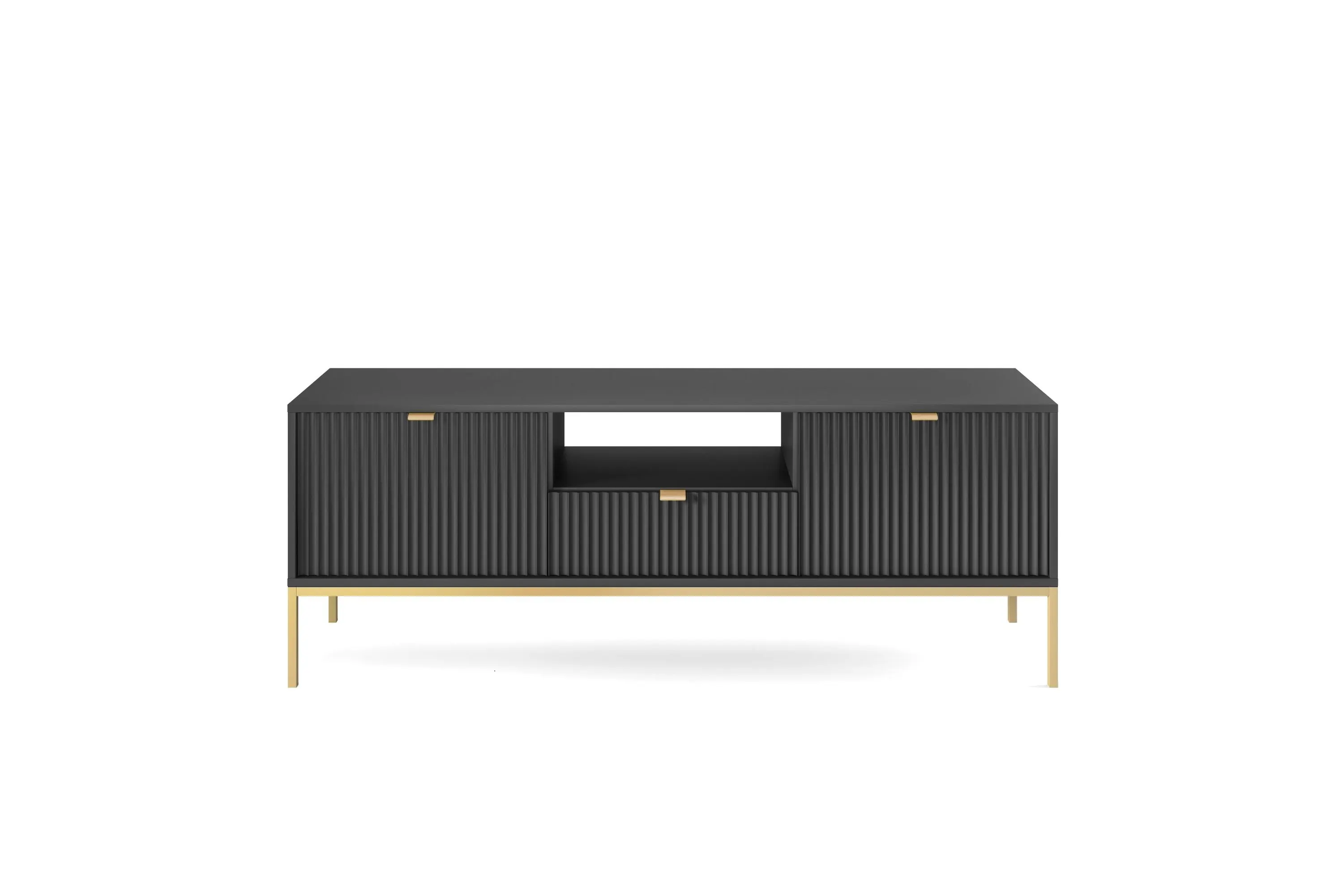 Szafka RTV z szufladą NOVA Czarny, Złoty - NOVA_RTV154_CZZL