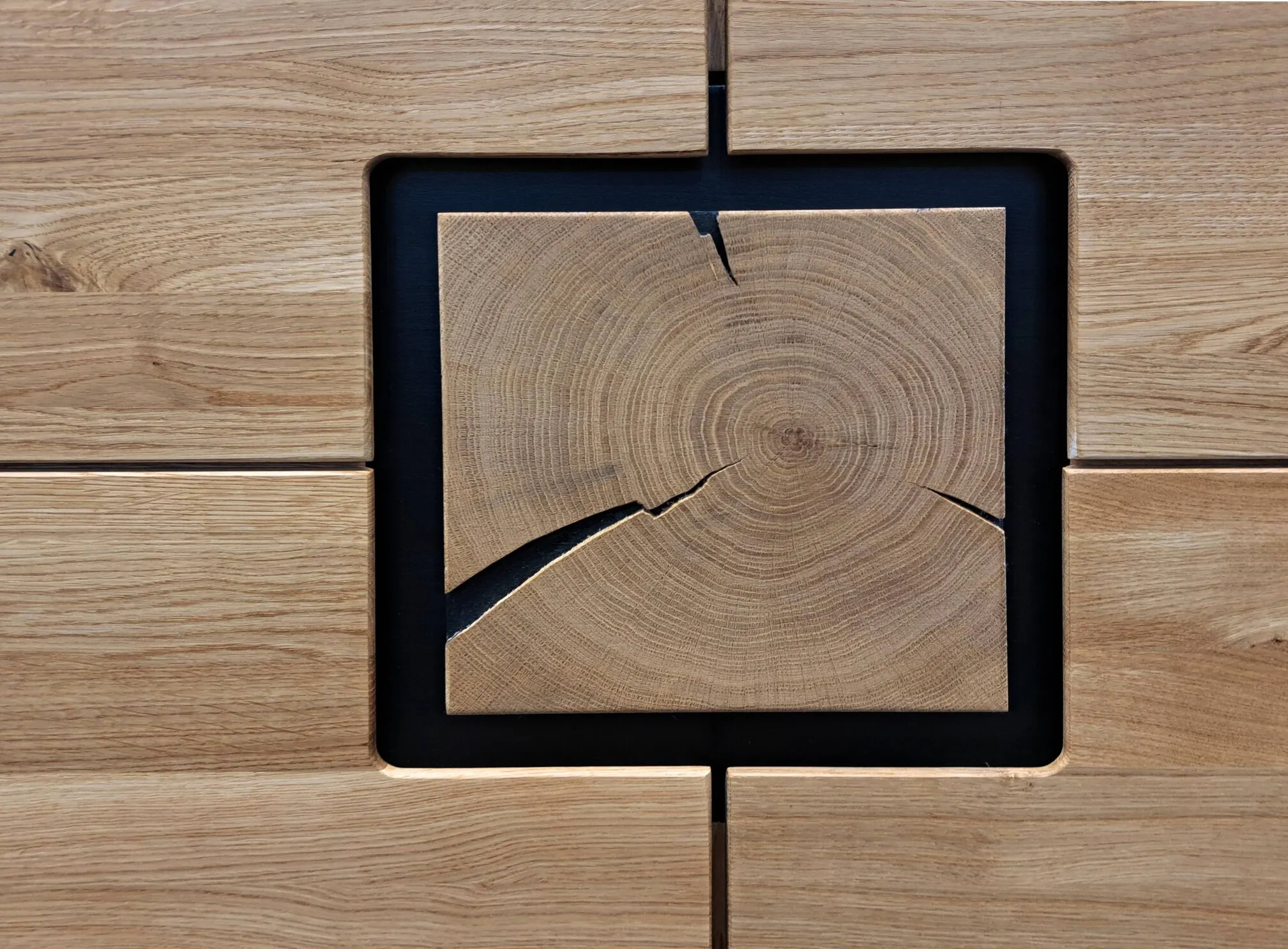 Szafka rtv dębowa MELLOW 145x54 z 2 szufladami i szafką - GK_103625401