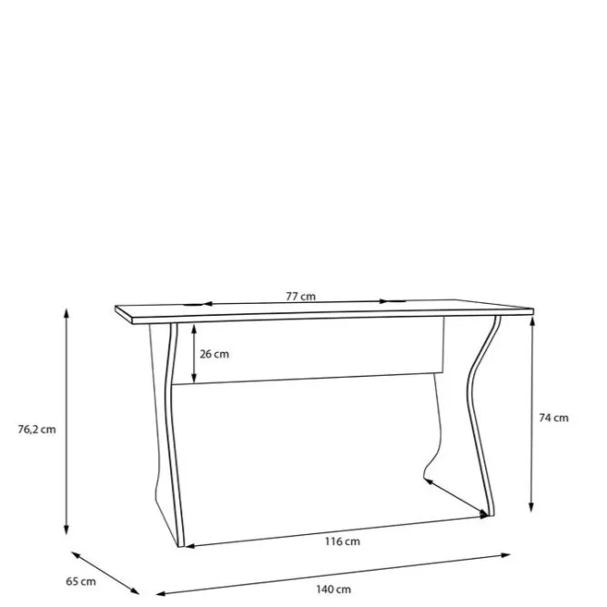 Biurko UTAPAU minimalistyczne 140 cm - dąb artisan - UTPB202-D78