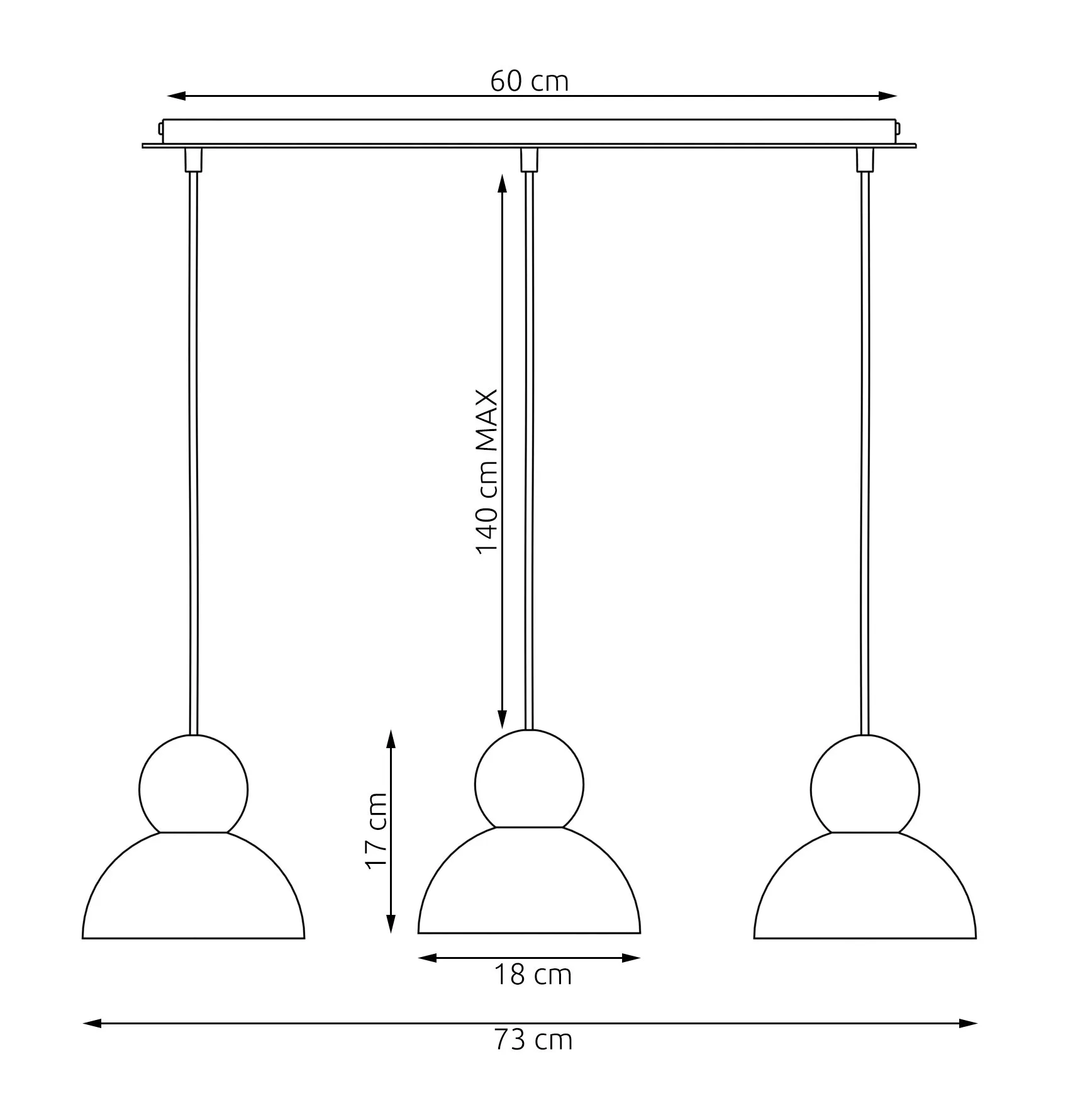 image lampa wisząca, kinkiet sufitowy, pendant light, metalowa lampa, zestaw 3 lamp