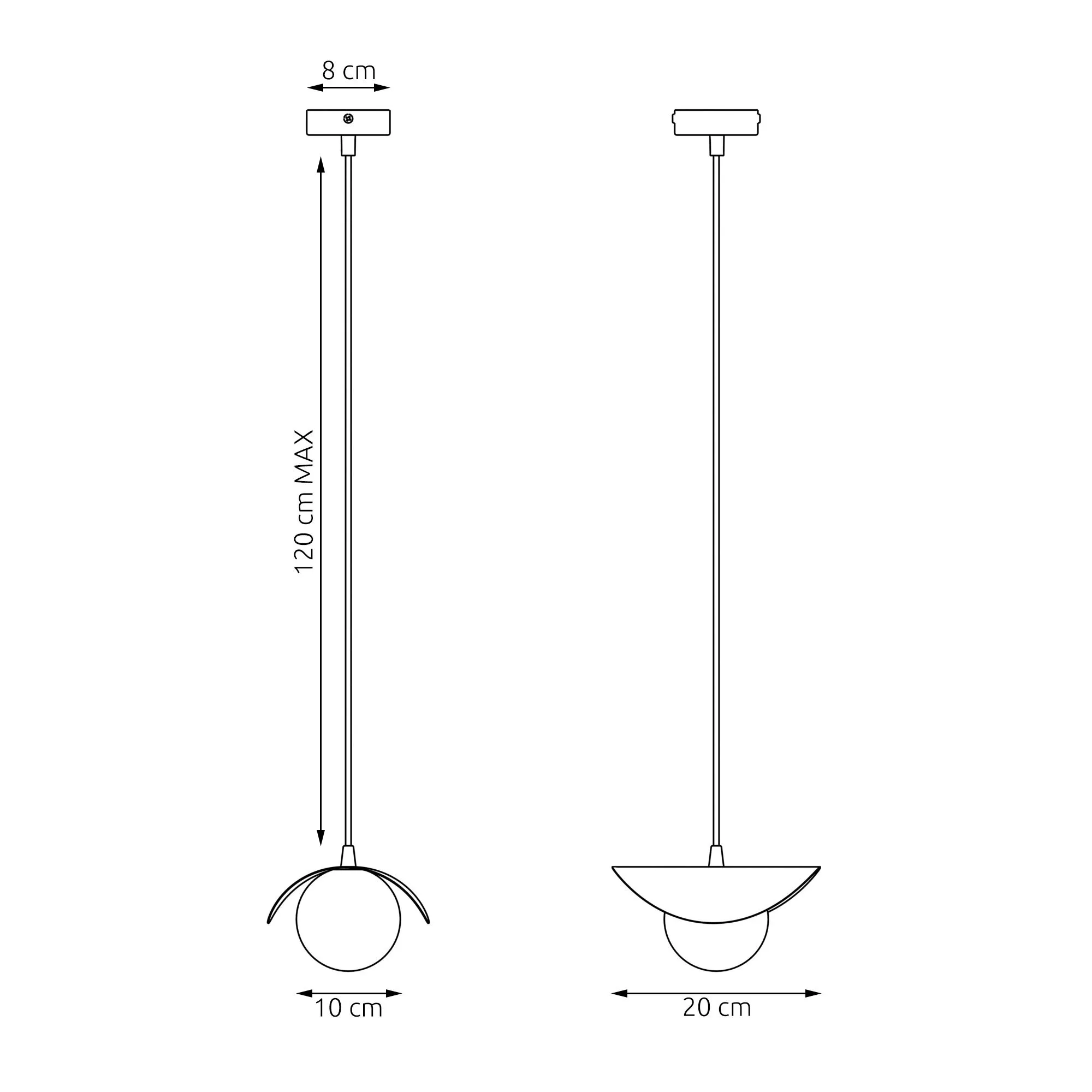 lampa wisząca, kula, średnica 20 cm, średnica 10 cm, ceglasty?