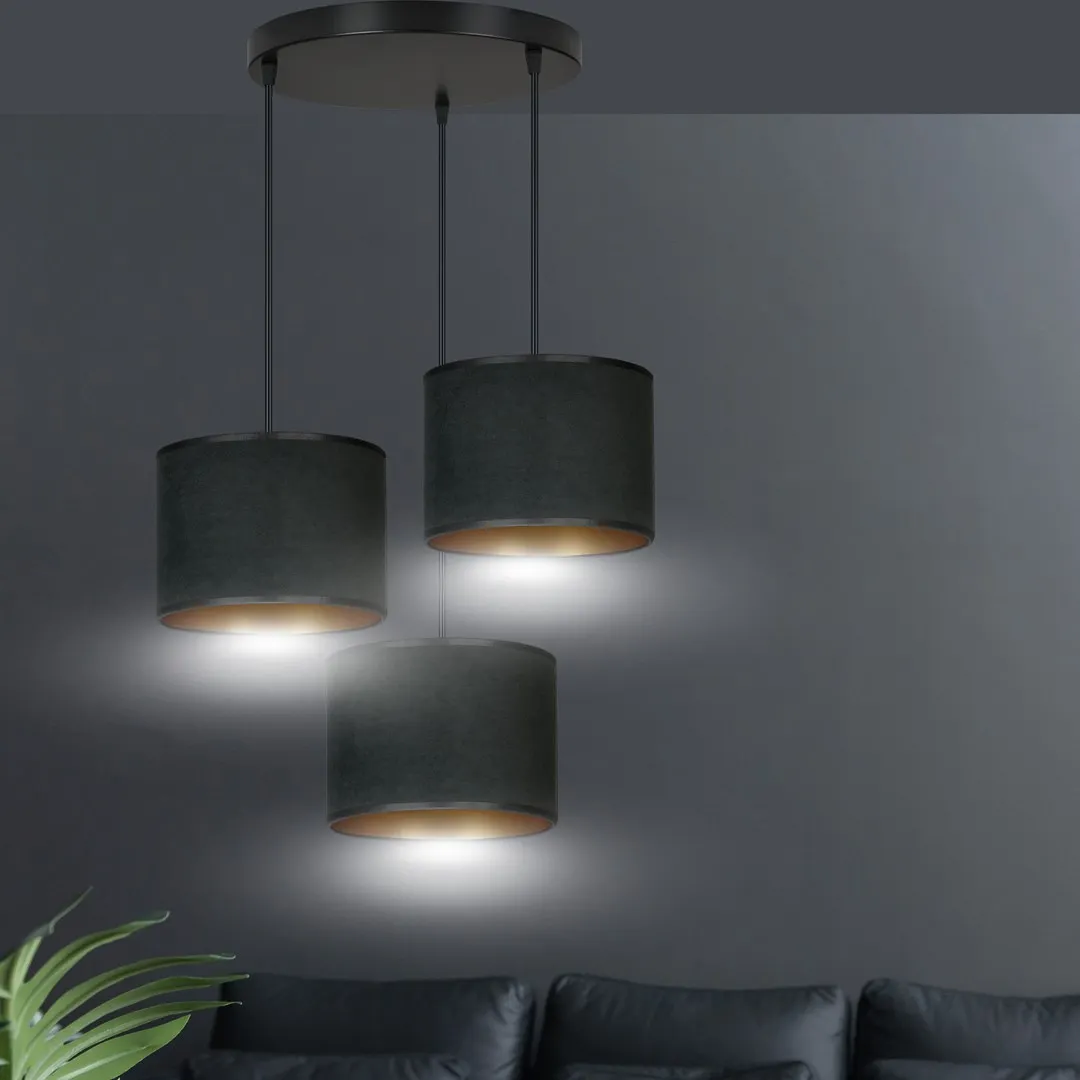 Lampa wisząca HILDE 3 PREM czarny — zdjęcie 9