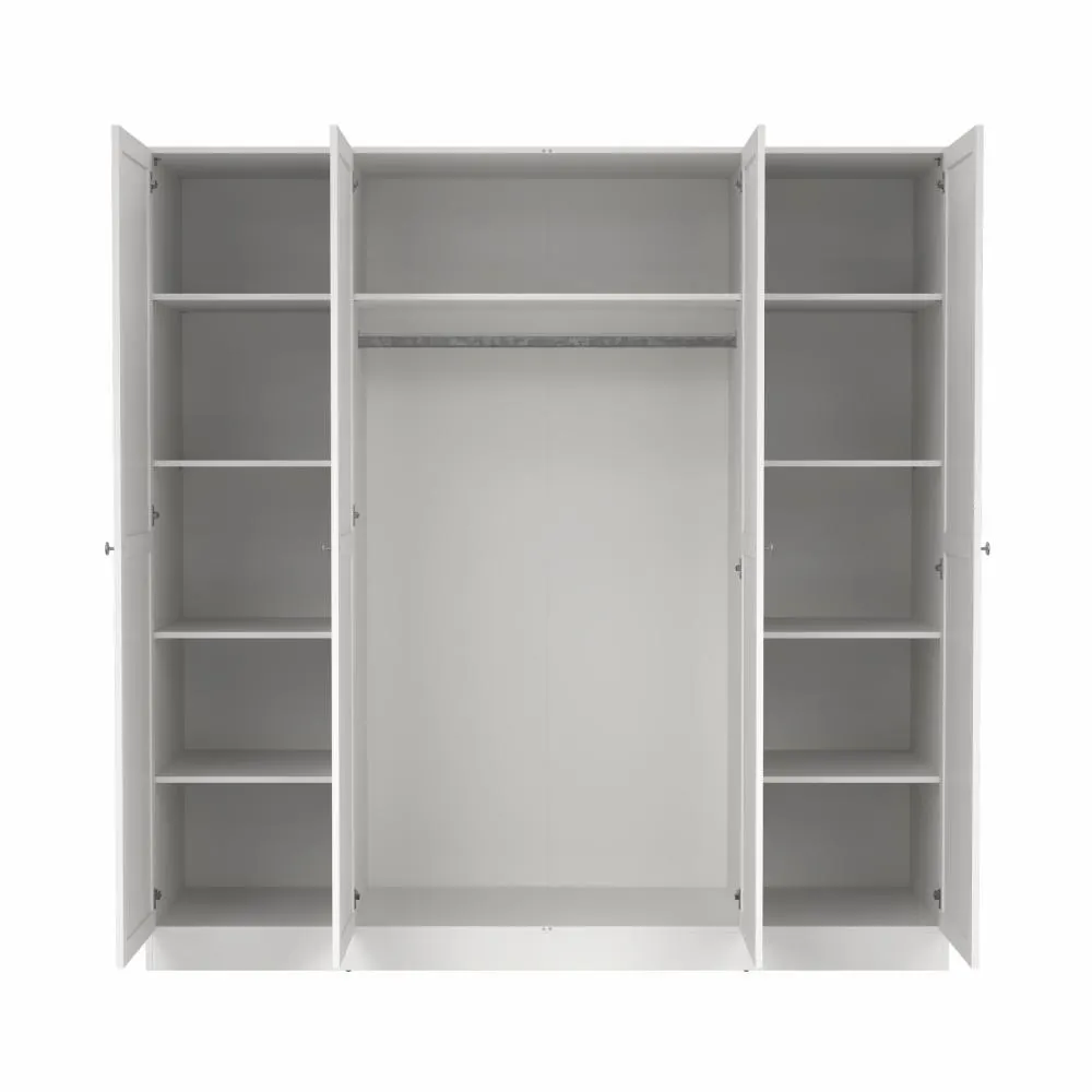 Szafa 4-drzwiowa BILLUND 200 cm biała - TV_680534949