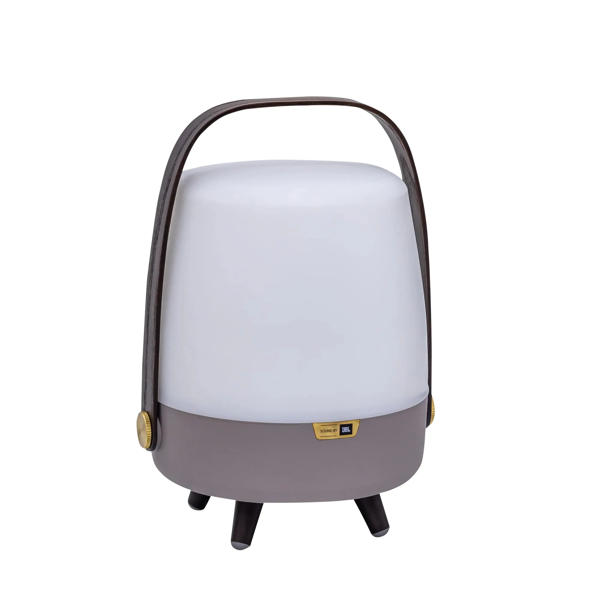 lampka, lampa nocna, drewniana rączka, podstawa, kolor szary