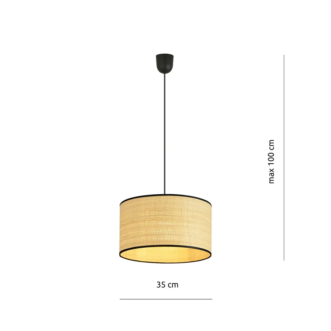 Lampa wisząca ASTON 1 czarny brązowy — zdjęcie 6