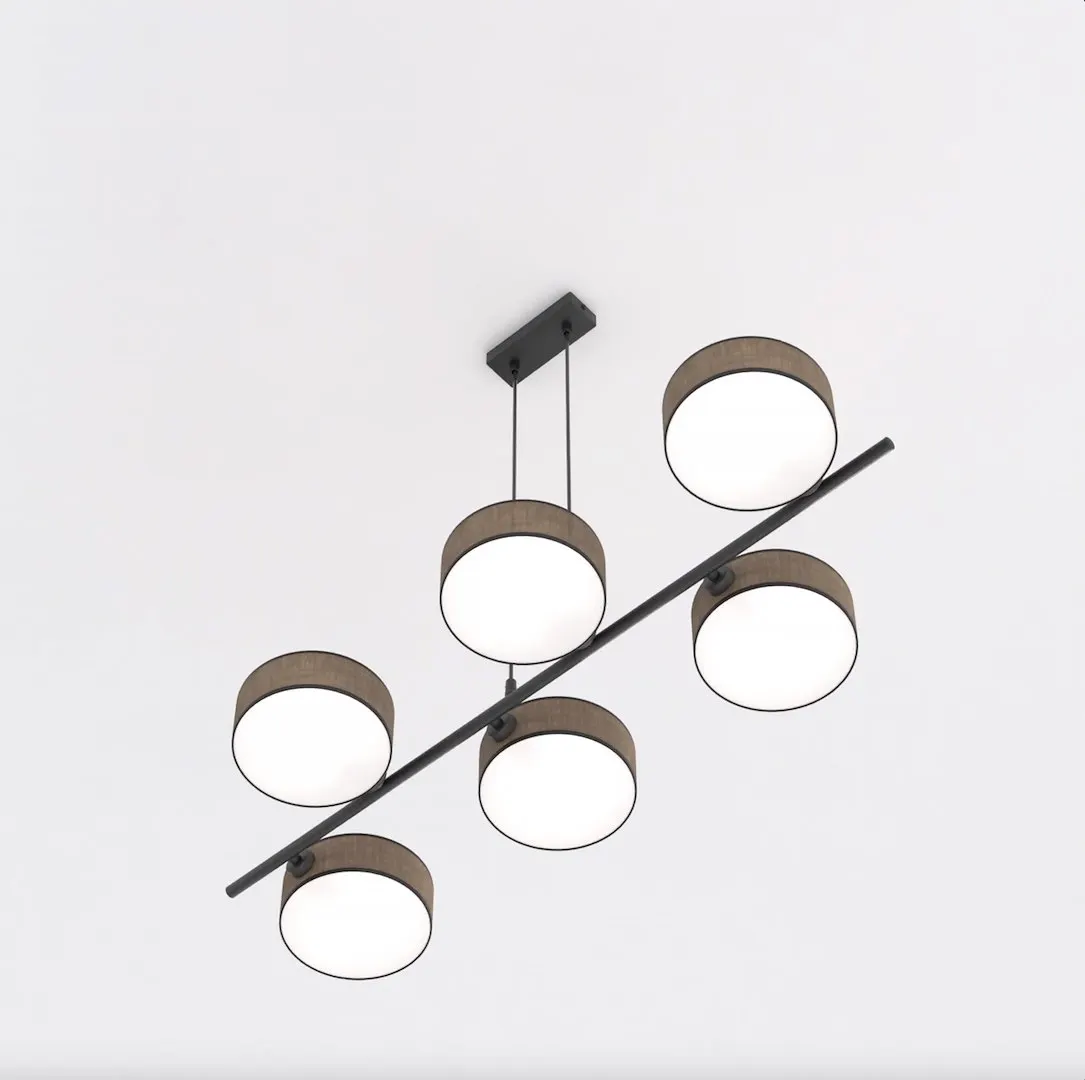 Lampa wisząca DRUMZ 6 abażur brązowy — zdjęcie 4