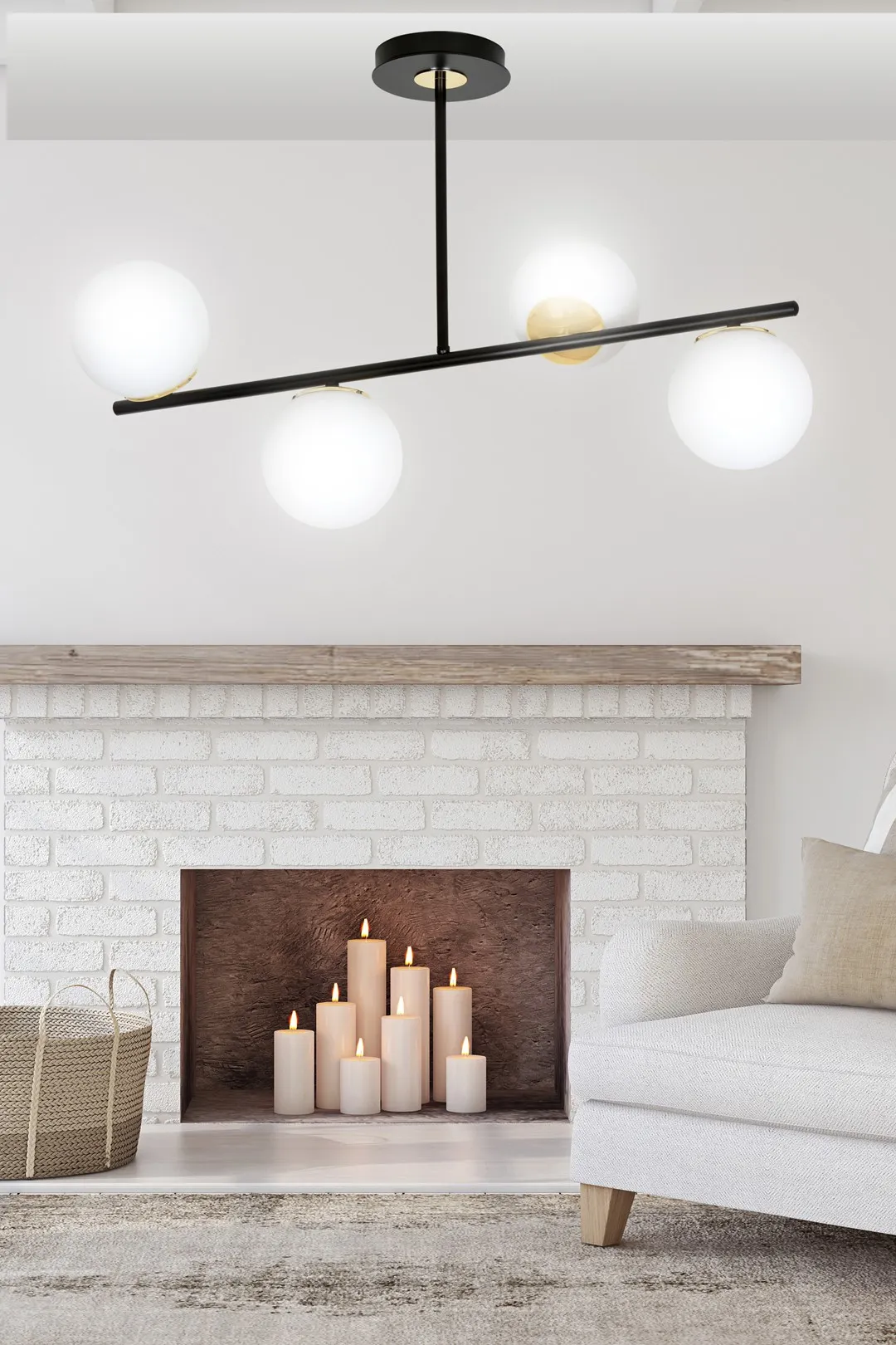 Lampa sufitowa FLOKI Czarny/Złoty 1022/4 - 1022/4