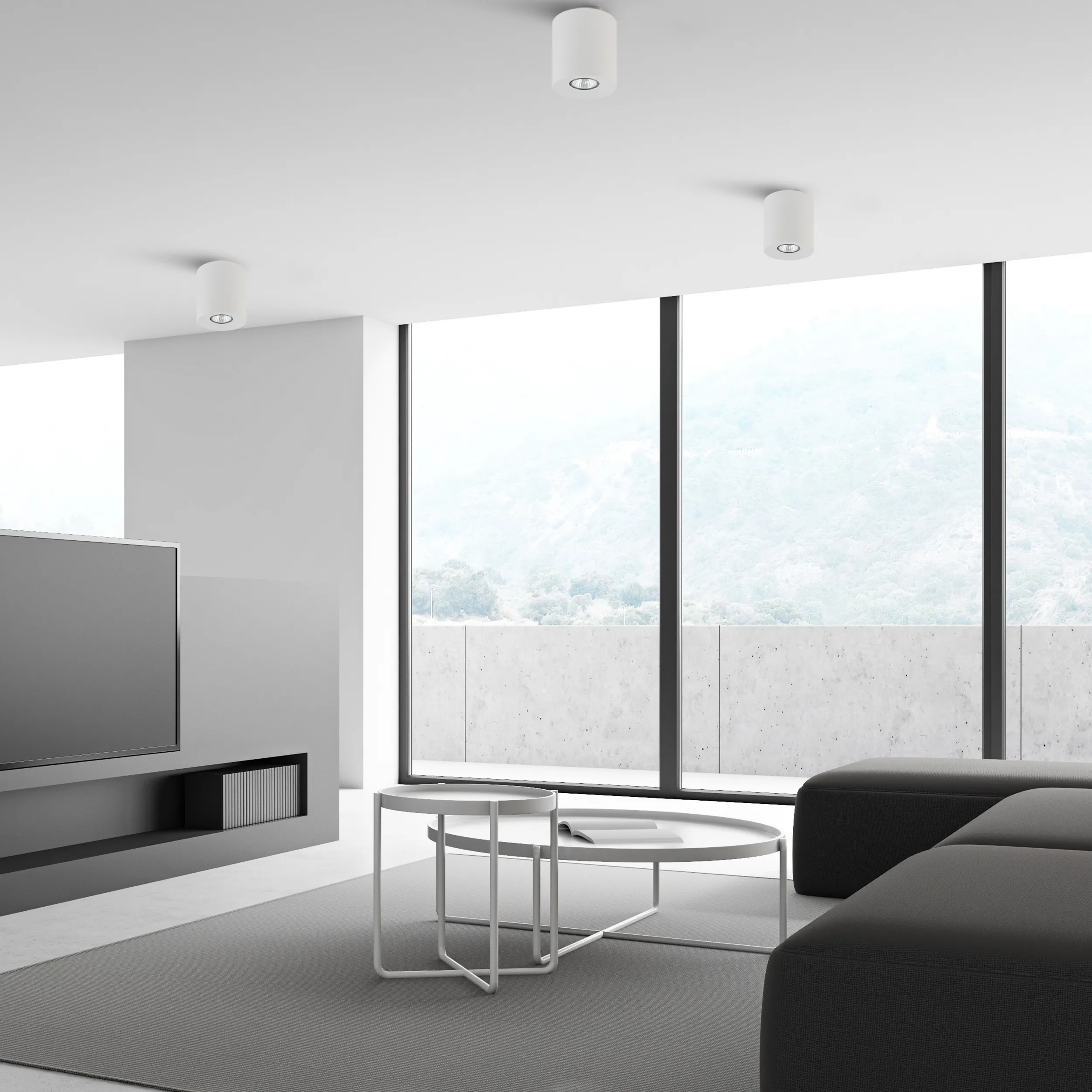 Lampa sufitowa ORION biała okrągła metalowa 12x11cm - TK_3237