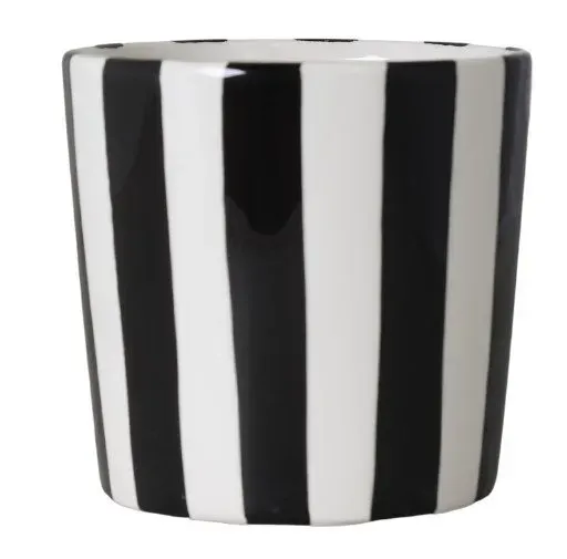 DONICZKA ceramiczna W PASKI duża 76041 biało-czarna
