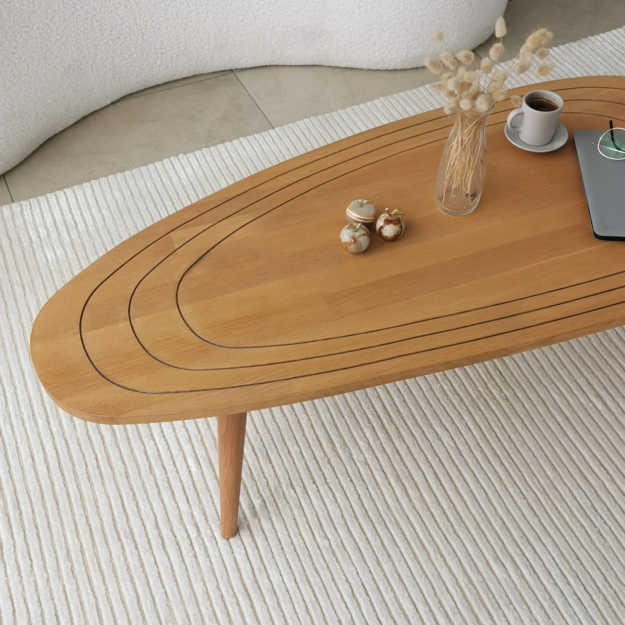 Stolik kawowy drewniany SWEET 50x115 naturalny — zdjęcie 2