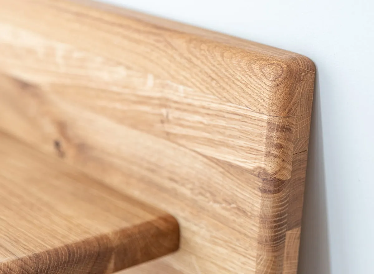 Wieszak dębowy ścienny GIALO z półką i haczykami - 2SGIA16