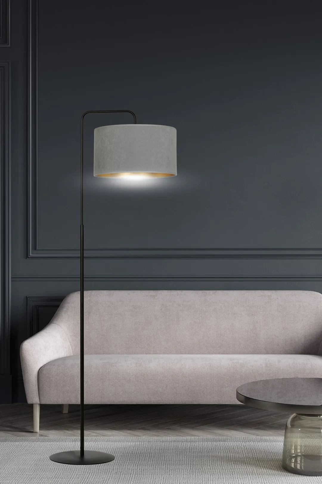Lampa stojąca HILDE LP1 czarny szary — zdjęcie 6