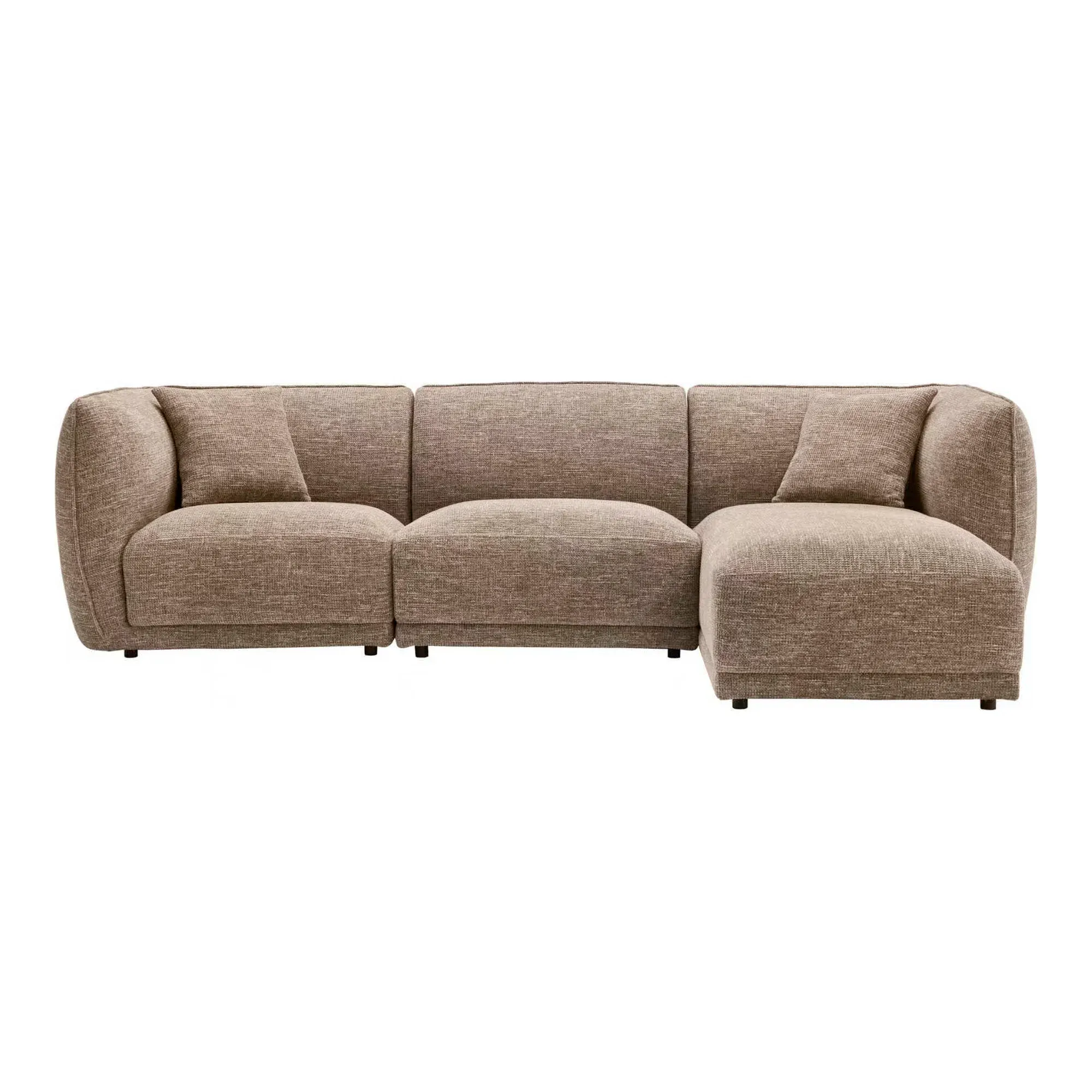 Narożnik nierozkładany NOOR P 276 cm 2 poduszki brązowy