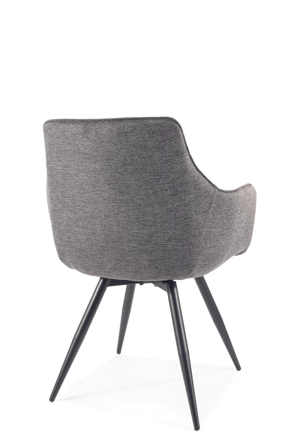 Krzesło z podłokietnikami BALLO BREGO 18 ciemny szary, czarny stelaż - BALLOBRCCSZ