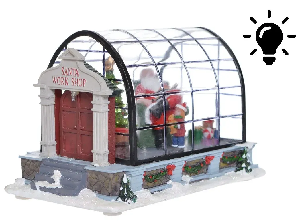 Dekoracja PRACOWNIA ŚWIĘTEGO MIKOŁAJA led wielokolorowa